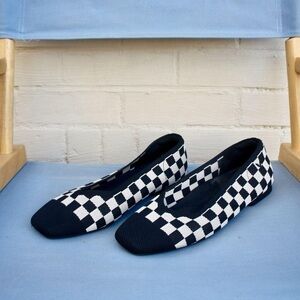 Vivaia Black and White Checkered Flats